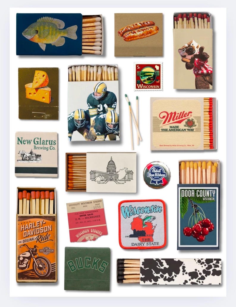 Matchboxes Patern Wisconsin Matchbox Poster - Etsy