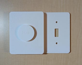 Soporte para botón inteligente Philips Hue: Placa de cubierta parcial para interruptor de luz con dos interruptores de palanca.