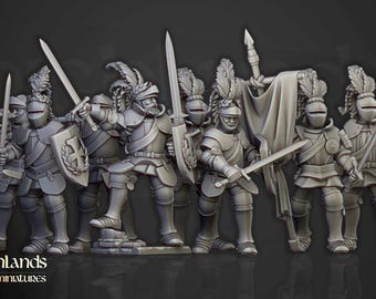Highlands miniatures sunland knights on foot | BASES INCLUDED