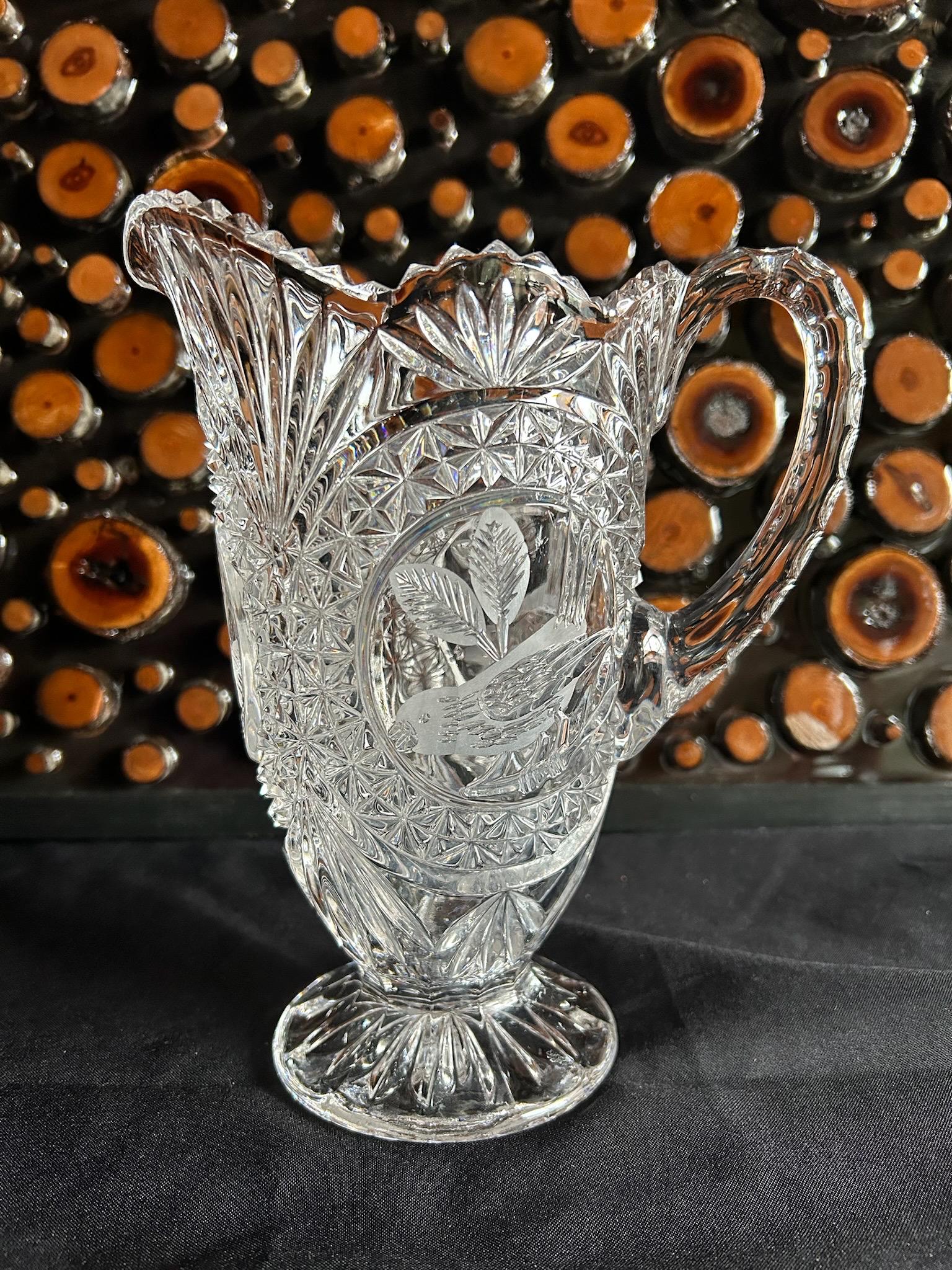 ホフバウワー イエローバードクリスタルガラス ボウル 小鳥