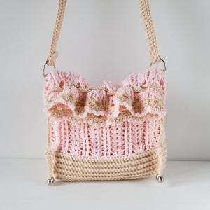 Crochet Crossbody Bag : Small Pink Drawstring Pouch For Girl