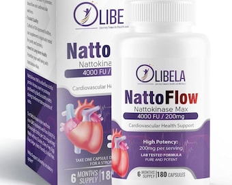 Nattokinase 4000FU 180 Cápsulas Veganas: Salud del Corazón Enzimas Natto, Olibela