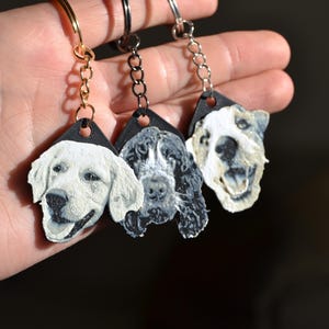 Porte-clés chien personnalisé - de votre photo ! - Portrait d'animal de compagnie en 3D