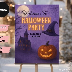 Cartel de bienvenida para fiesta de Halloween (descarga digital)