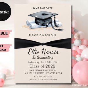 2025 Graduation Save the Date Invitation: Mobile E-Invite (Digital Download)