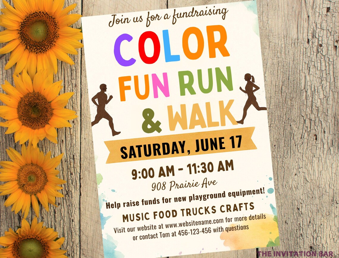 Invitation Program Fun Run Fun Run Invitation: School Charity Race Flyer (digital Download) - Etsy