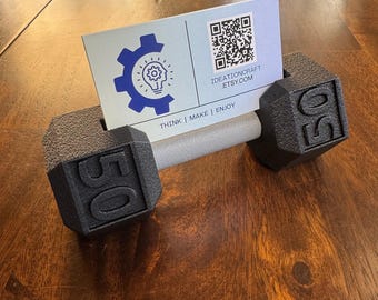 Dumbbell Business Card Holder - personalize text for your business