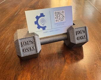 Dumbbell Business Card Holder - personalize text for your business