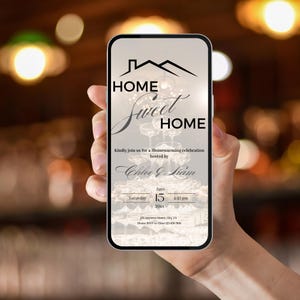 Digitale uitnodiging housewarmingfeest | Geanimeerde New Home Evite | Housewarming e-card | Bewerkbare verhuisaankondiging