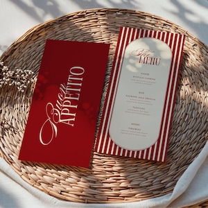 Burgundy Wedding Menu Template, Old Money Reception Menu, Elegant Luxury Dinner Menu Card, Editable Canva Template, Printable Menu - WD018
