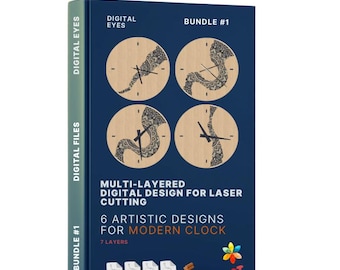 Laser Cut Clock Design | 3D Mandala Wall Art (svg, dxf, dwg, pdf)
