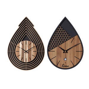 3D Laser Cut Datei, 3D Laser Cut Datei, Wanduhr Design SVG, Dxf, Dwg, pdf