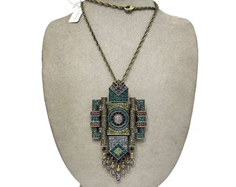 La Vintage Limited Edition 251/400 Art Deco Style Crystal Necklace Pin Kathy Lev