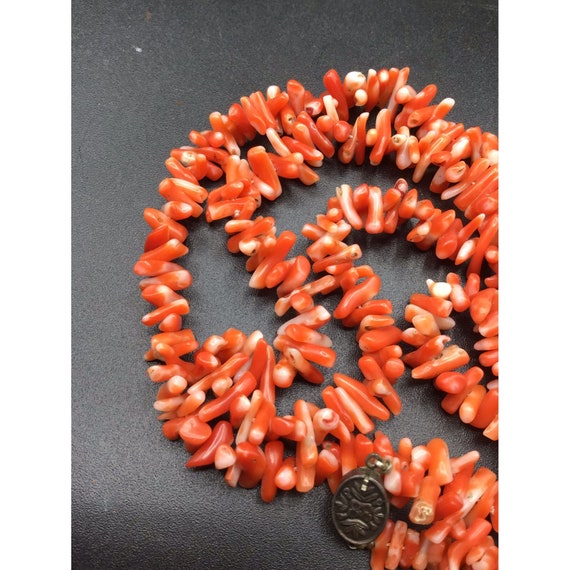 Antique Branch Coral Necklace Sterling Silver Cla… - image 5