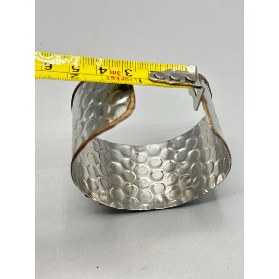 Vtg Handcrafted Mixed Metal Bracelet Brutalist Cu… - image 9