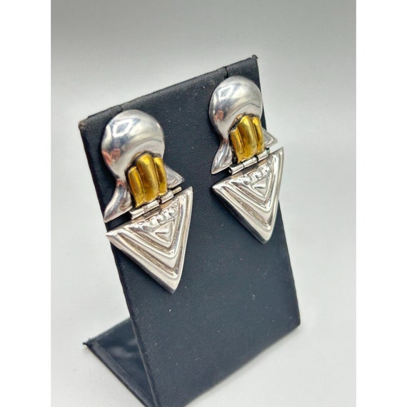 Vintage Taxco Mexico 925 Sterling Silver Earrings… - image 6