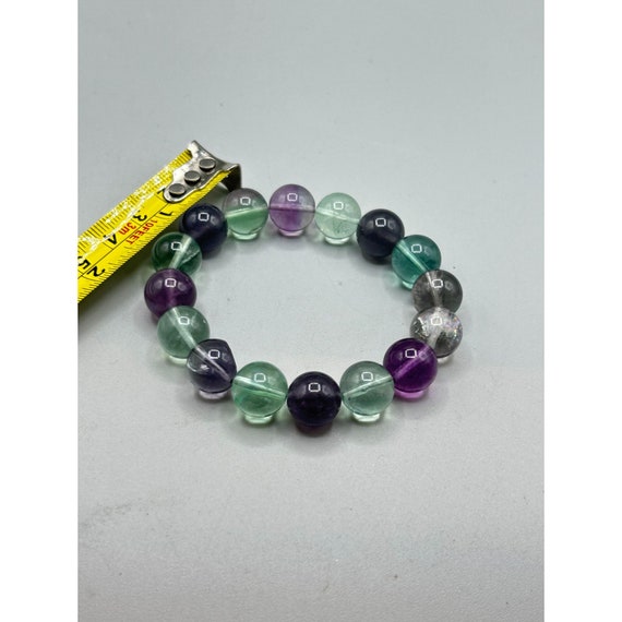 Beaded Amethyst and Quartz Stretchable Elastic Br… - image 5