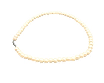Glass Pearls Necklace Beaded Vintage Short Strand Single Strand Bridal Jewelry