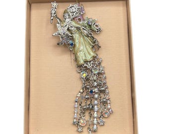 KIRKS FOLLY Wizard Pin Brooch And Enhancer Pendant Enameled Jeweled New In Box