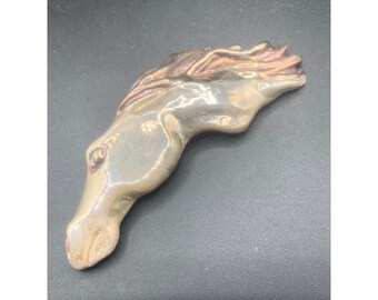 Lost Wax Horse Brooch 925 Vintage Equestrian Horse Head Sterling Silver Animal