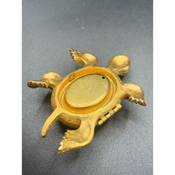 Avon Solid Perfume Compact: Green Turtle Design - image 4