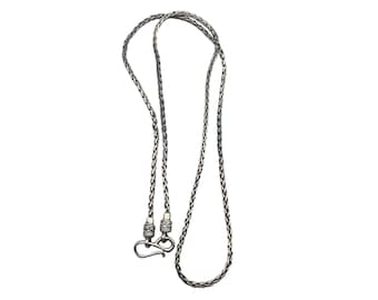 BA Suarti Chain Necklace Sterling Silver Foxtail Spiga Wheat Hook Necklace 22”