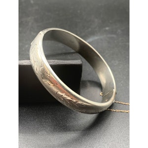 Sterling Silver Hinged Bangle Bracelet Vintage Made in England Fully Hallmarked