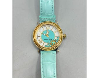 Turquoise and Gold Watch JUDITH RIPKA Odyssey Floating Heart 