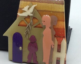 Pins By Lucinda Domestic Violence Family Handcrafted Handmade Laminated Brooch
