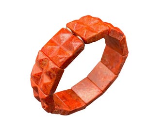 BARSE Coral Bracelet Apple Coral Sponge Coral Stretch Elastic Bracelet