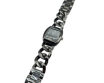 GRAZIANO Wrist Watch Gunmetal Color Chunky Chain Ladies Watch New In Box