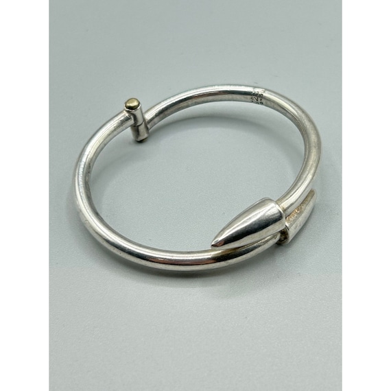 Taxco Mexico Sterling Silver Hinged Bangle Bracele