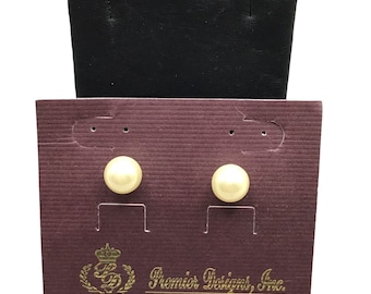 Premier Design Faux Pearls Earrings Studs Simple Small Pierced Simulated Pearls