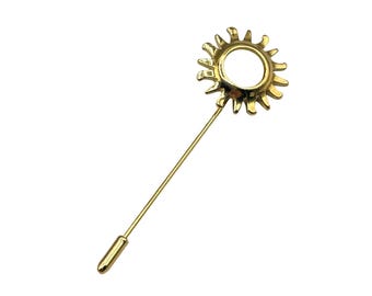 Smithsonian Avon Sunburst Gold Tone Lapel Pin with Mother of Pearl Accent