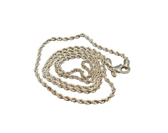 MILOR ITALY 950 Sterling Silver Chain Necklace Twisted Rope Chain 24" Long