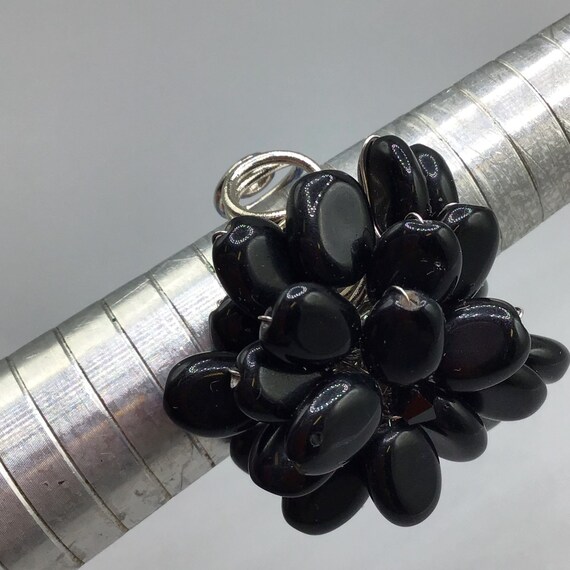 Handcrafted Adjustable Black Onyx Cluster Ring Ha… - image 4