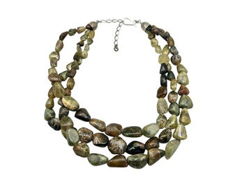 JAY KING DTR  Three Strand Green Agate Necklace 925 Desert Rose Trading Co