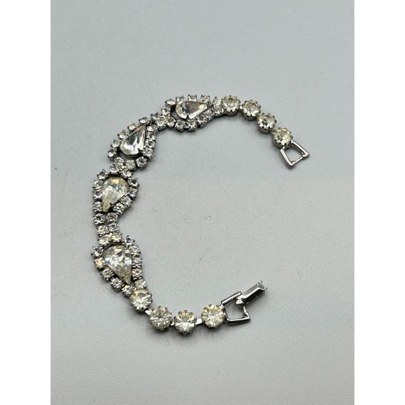Signed Weiss Clear Rhinestones Bracelet All Prong… - image 3