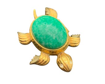 Solid Perfume Turtle Compact By Avon Compact In Green Turtle Design
