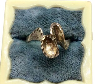 Sterling Silver Ring Size 6 Textured Free Form Wavy Simple Thin Delicate Ring