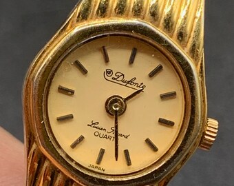 vintage Dufonte Lucien Piccard watch  gold color working watch Quartz Japan