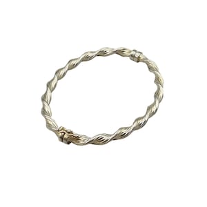 Vintage Sterling Silver Hinged Bangle Bracelet Twisted Design