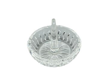 Vintage Crystal Ring Holder Dish Oleg Cassini Clear Jewelry Storage