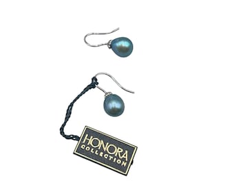 HONORA Blue Peacock Pearls Earrings Sterling Silver 925 New With Tag  Dangles