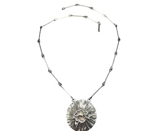 Vintage Finnish Necklace Matti Hyvarinen Finland Vintage 925 Silver Stromboli Volcano Pendant