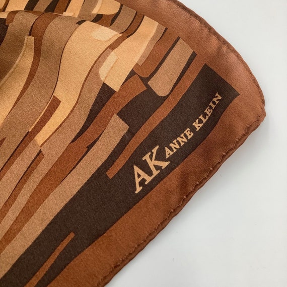 AK Anne Klein Rectangular Silk Scarf Brown Fall A… - image 5