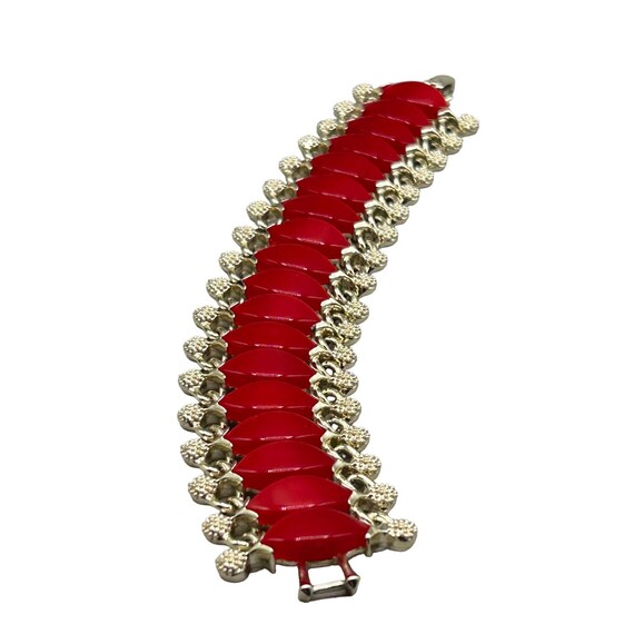 Vintage Mid Century Thermoplastic Bracelet Red Co… - image 1