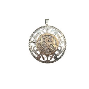 Vintage Guatemala Pin Brooch Pendant Mayan Sterling Silver 925 Tribal Design