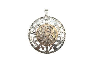 Vintage Guatemala Pin Brooch Pendant Mayan Sterling Silver 925 Tribal Design