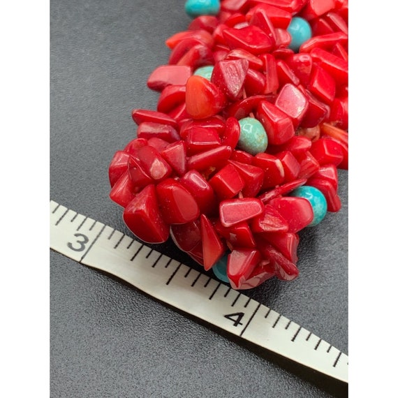 Bamboo Coral Red Stretch Bracelet Dyed Carolyn Po… - image 7